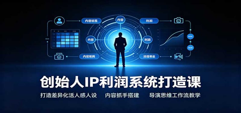 创始人IP利润系统打造课:打造差异化活人感人设,内容抓手搭建,导演思维工作流教学-初遇资源网