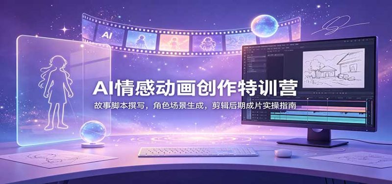AI情感动画创作特训营:故事脚本撰写,角色场景生成,剪辑后期成片实操指南-初遇资源网