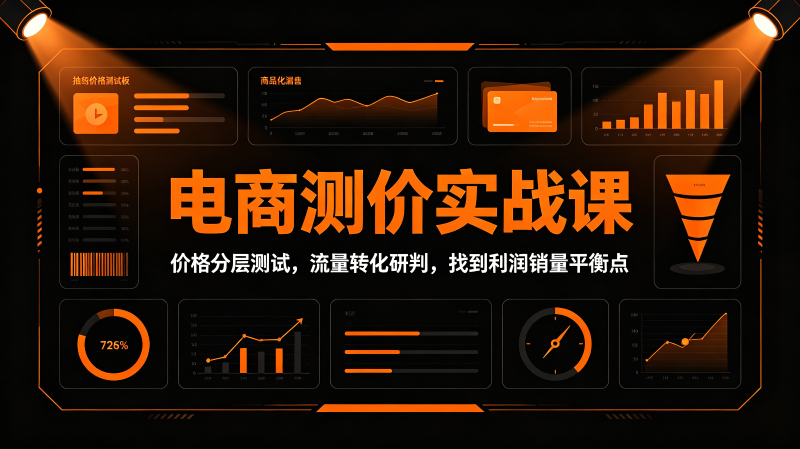电商测价实战课：价格分层测试，流量转化研判，找到利润销量平衡点-初遇资源网