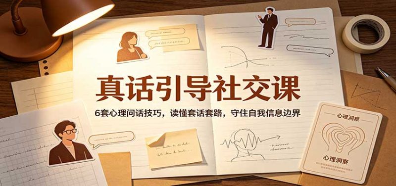 真话引导社交课：6套心理问话技巧，读懂套话套路，守住自我信息边界-初遇资源网