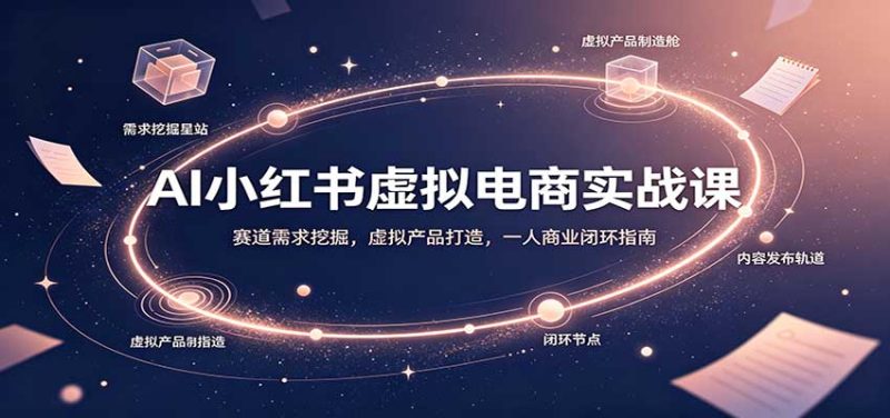 AI小红书虚拟电商实战课：赛道需求挖掘，虚拟产品打造，一人商业闭环指南-初遇资源网