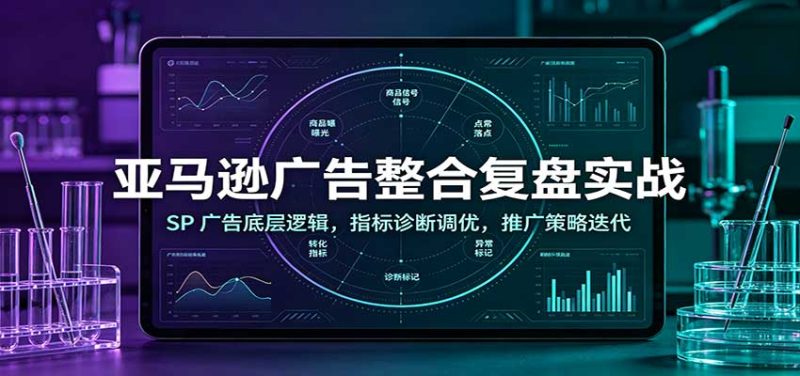 亚马逊广告整合复盘实战:SP广告底层逻辑,指标诊断调优,推广策略迭代-初遇资源网