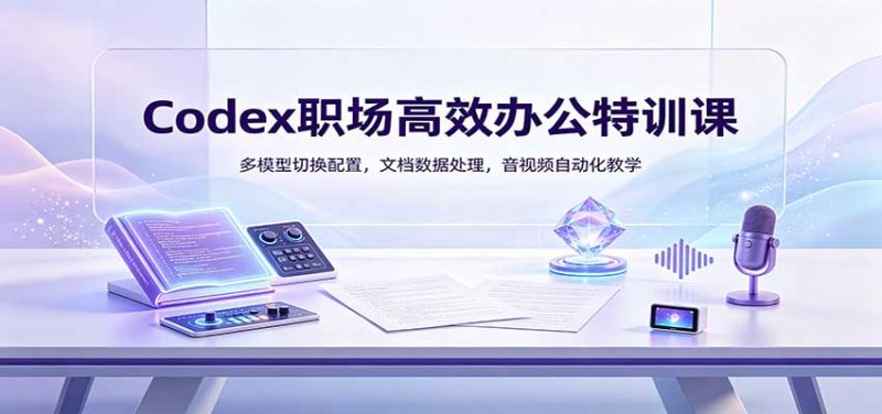 Codex职场高效办公特训课:多模型切换配置,文档数据处理,音视频自动化教学-初遇资源网