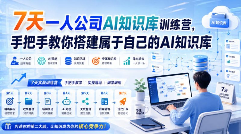 7天一人公司AI知识库训练营,手把手教你搭建属于自己的AI知识库-初遇资源网