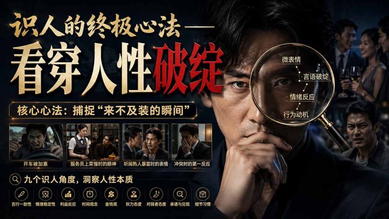 付费文章:识人的终极心法——看穿人性破绽-初遇资源网