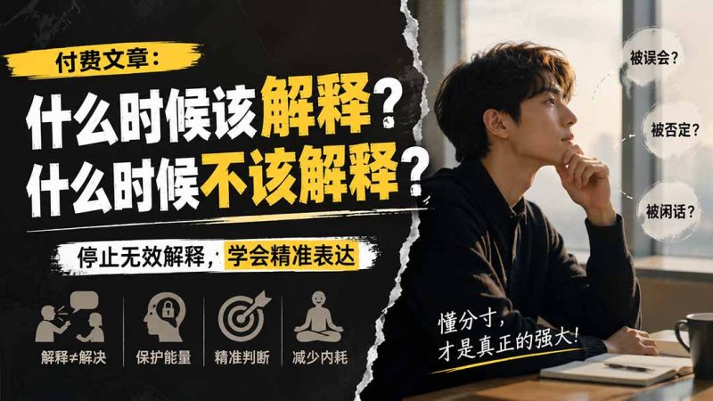 付费文章:什么时候该解释?什么时候不该解释?-初遇资源网