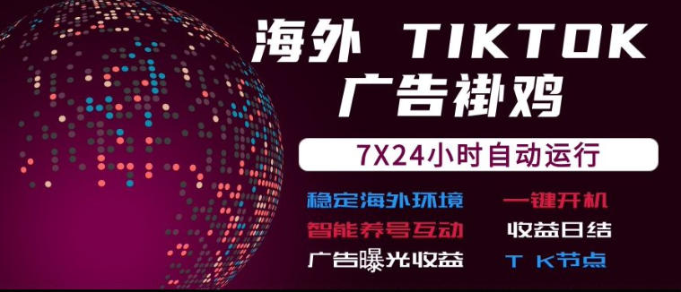 海外TikTok挂G流量变现,7X24自动运行,广告曝光收益,收益日结-初遇资源网