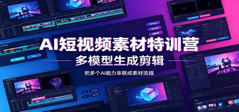AI短视频素材特训营:Codex本地部署实操,多模型生成剪辑,爆量素材挖掘教学-初遇资源网
