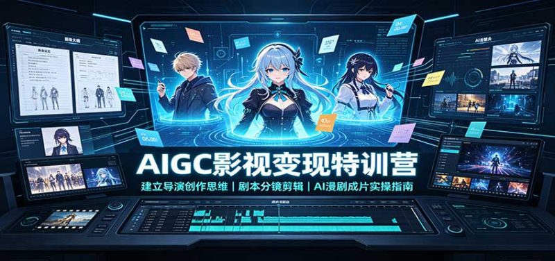AIGC影视变现特训营:建立导演创作思维,剧本分镜剪辑,AI漫剧成片实操指南-初遇资源网