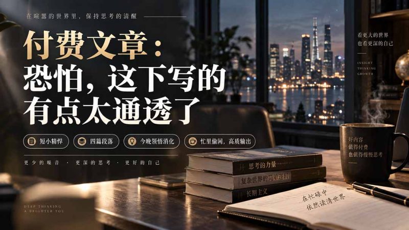 灏泽付费文章:恐怕,这下写的有点太通透了-初遇资源网