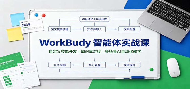 WorkBuddy智能体实战课：自定义技能开发，知识库对接，多场景AI自动化教学-初遇资源网