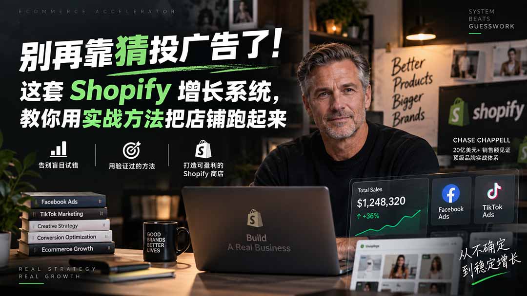 别再靠猜投广告了！这套 Shopify 增长系统，教你用实战方法把店铺跑起来【原创双语字幕】 - 中创网