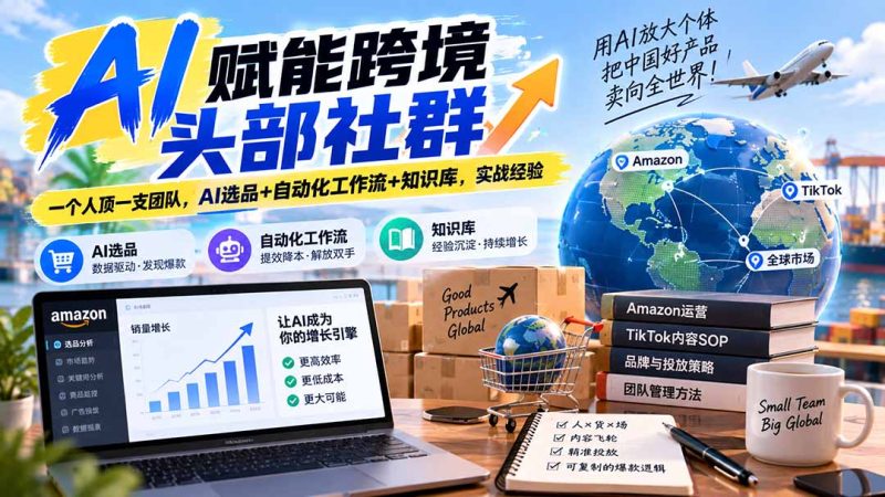 AI赋能跨境头部社群-更新9月：一个人顶一支团队，AI选品+自动化工作流+知识库，实战经验-初遇资源网