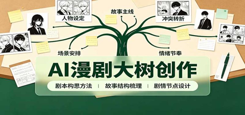 AI漫剧大树创作：剧本构思课程讲解，软件插件配置，配套工具资料完整梳理-初遇资源网