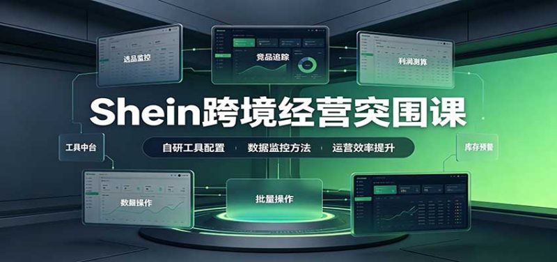 Shein跨境经营突围课：选品测品运营优化，自研工具赋能，破解单量与利润增长困境-初遇资源网