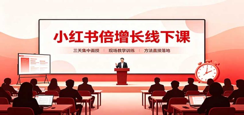 小红书倍增长线下课:三天集中面授,拆解选品、素材制作与起号全链路-初遇资源网