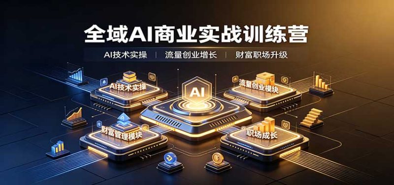 全域AI商业实战训练营:涵盖AI技术实操、流量创业、财富管理与职场成长全体系内容-初遇资源网
