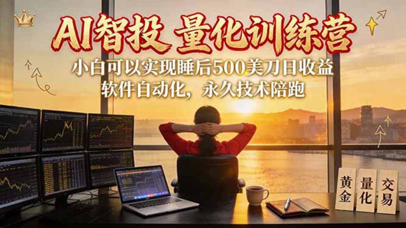 AI智投EA量化训练营【第三期】,多策略智投+防爆技术+趋势分析 ,轻松上手,矩阵放大,长期稳定。-初遇资源网
