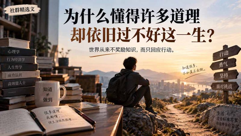 社群精选文:为什么懂得许多道理却依旧过不好这一生?-初遇资源网