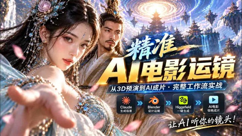 AI视频终于能精准运镜了！Claude + Blender + Higgsfield 免费插件实测-初遇资源网