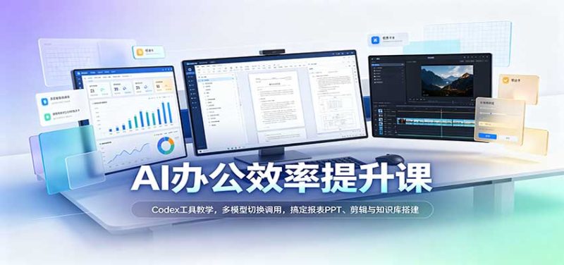 AI办公效率提升课:Codex工具教学,多模型切换调用,搞定报表PPT、剪辑与知识库搭建-初遇资源网