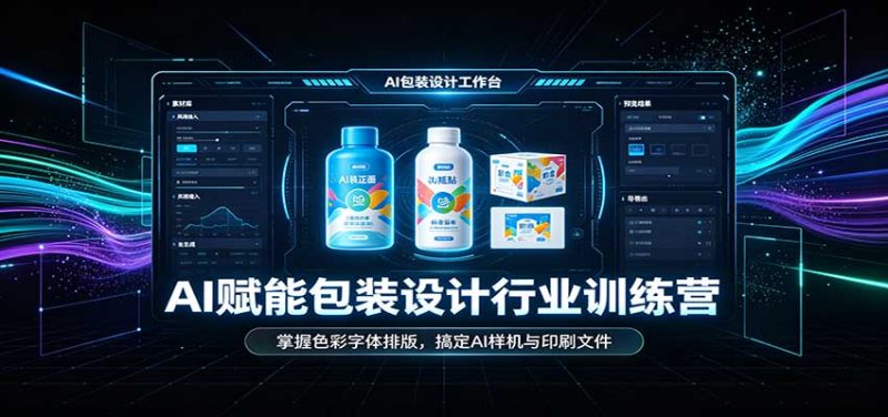 AI赋能包装设计行业训练营:掌握色彩字体排版,搞定AI样机与印刷文件-初遇资源网