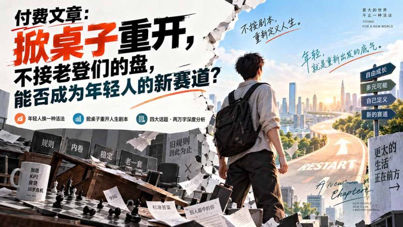 付费文章:掀桌子重开,不接老登们的盘,能否成为年轻人的新赛道?-初遇资源网