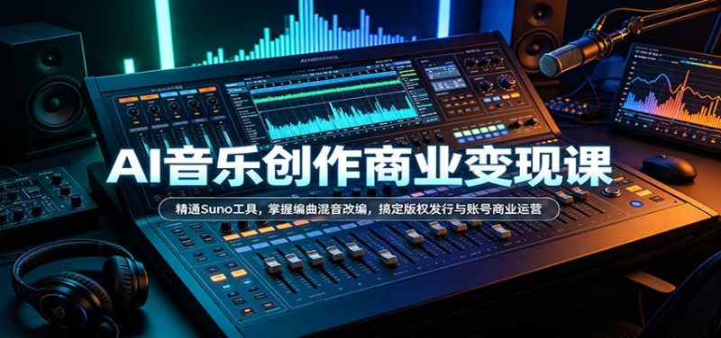 AI音乐创作商业变现课:精通Suno工具,掌握编曲混音改编,搞定版权发行与账号商业运营-初遇资源网