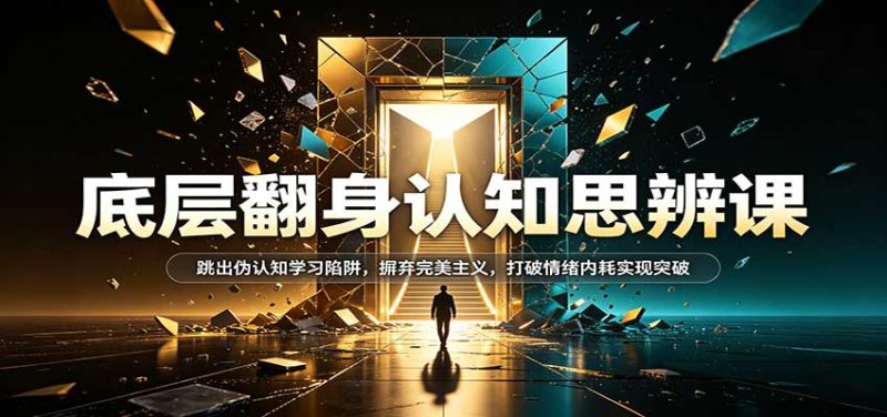 底层翻身认知思辨课:跳出伪认知学习陷阱,摒弃完美主义,打破情绪内耗实现突破-初遇资源网