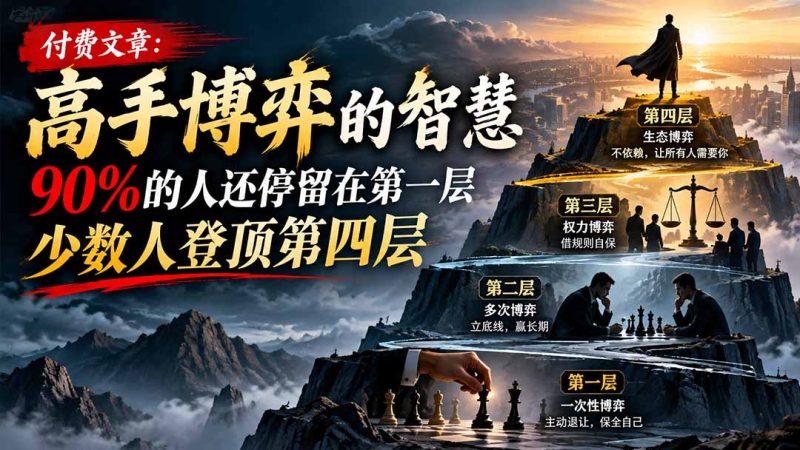【无水印】付费文章：高手博弈的智慧，90%的人还停留在第一层，少数人登顶第四层-初遇资源网