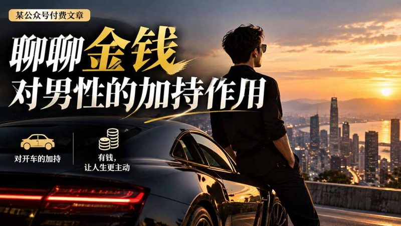 【无水印】某公众号付费文章:聊聊金钱对男性的加持作用-初遇资源网