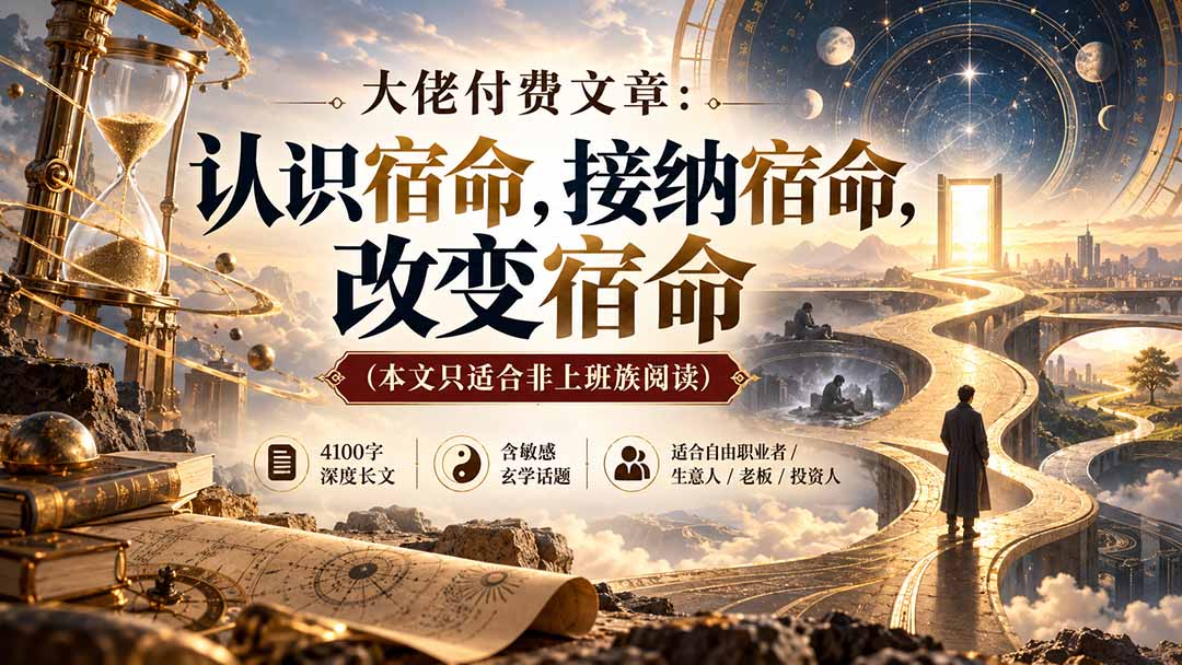 【无水印】大佬付费文章：认识宿命，接纳宿命，改变宿命（本文只适合非上班族阅读） - 中创网