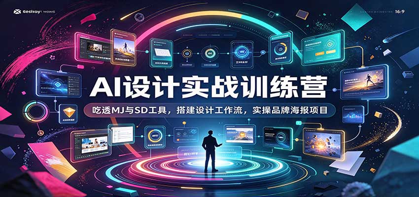 AI设计实战训练营：吃透MJ与SD工具，搭建设计工作流，实操品牌海报项目 - 福缘网