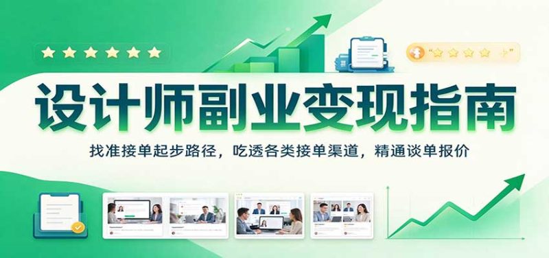 设计师副业变现指南：找准接单起步路径，吃透各类接单渠道，精通谈单报价-初遇资源网