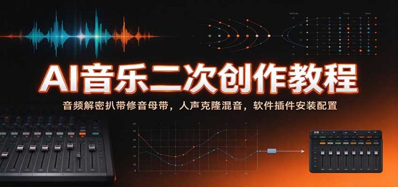 AI音乐二次创作教程：音频解密扒带修音母带，人声克隆混音，软件插件安装配置-初遇资源网