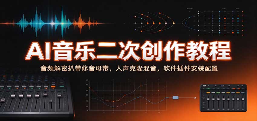 AI音乐二次创作教程：音频解密扒带修音母带，人声克隆混音，软件插件安装配置 - 福缘网