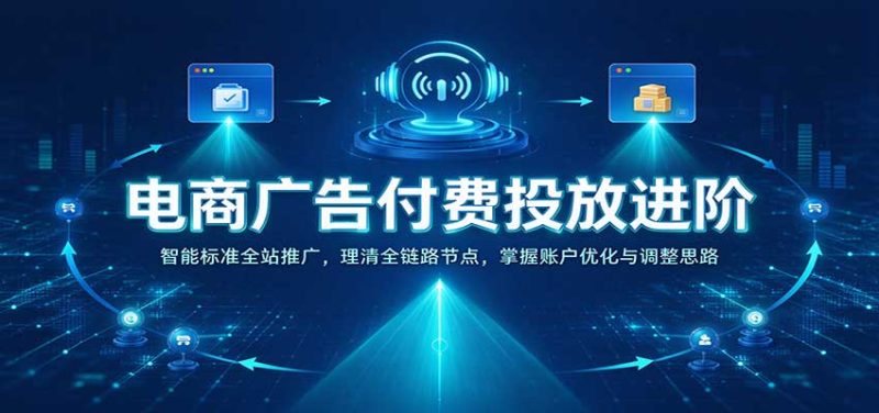 电商广告付费投放进阶：智能标准全站推广，理清全链路节点，掌握账户优化与调整思路-初遇资源网