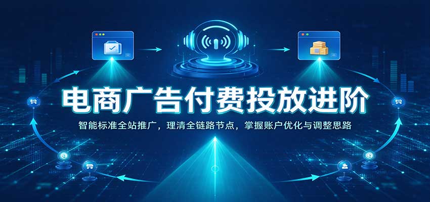 电商广告付费投放进阶：智能标准全站推广，理清全链路节点，掌握账户优化与调整思路 - 福缘网
