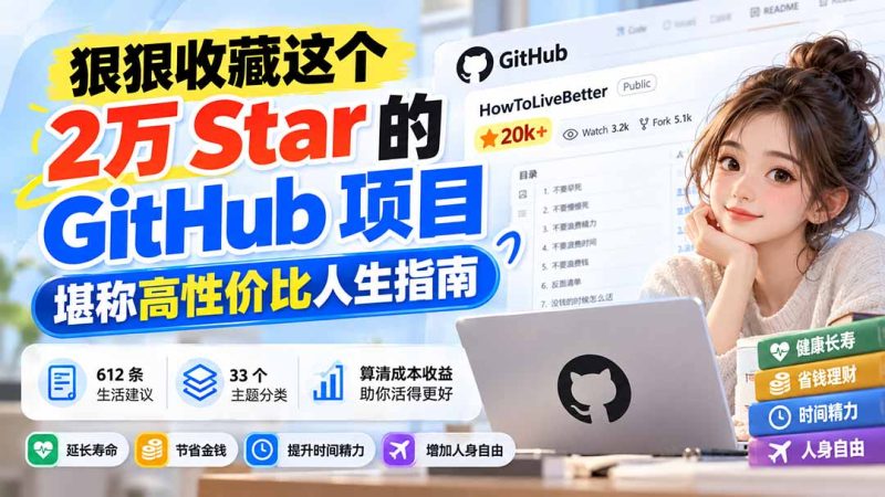 狠狠收藏这个 2 万 Star 的 GitHub 项目，堪称高性价比人生指南。-初遇资源网