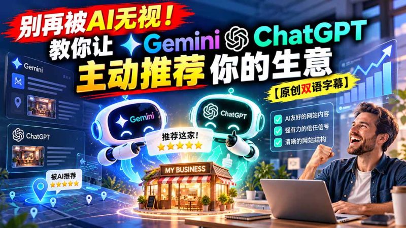 别再被AI无视!教你让GeminiChatGPT主动推荐你的生意【原创双语字幕】-初遇资源网