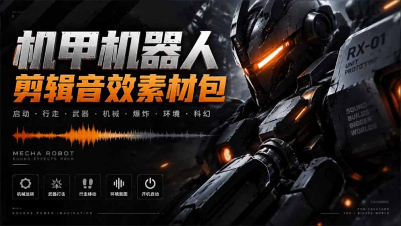 宝藏机甲音效合集！机甲机器人变形能量移动无损音效素材，全部中文汉化处理-初遇资源网