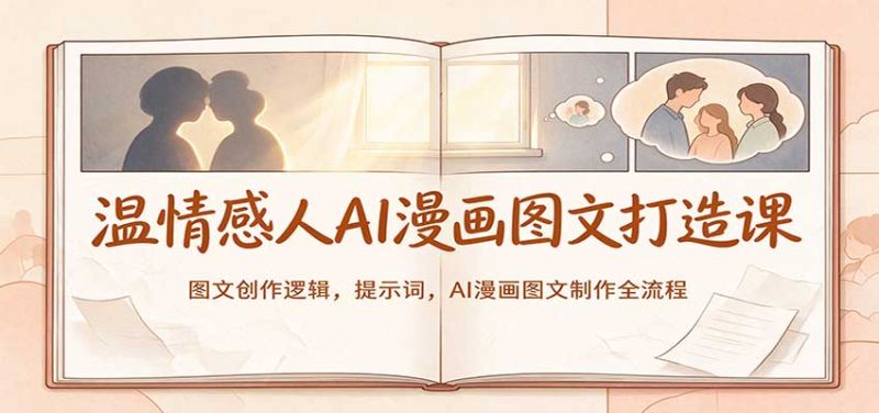 温情感人AI漫画图文打造课:图文创作逻辑,提示词,AI漫画图文制作全流程-初遇资源网