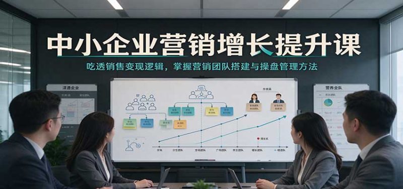 中小企业营销增长提升课:吃透销售变现逻辑,掌握营销团队搭建与操盘管理方法-初遇资源网