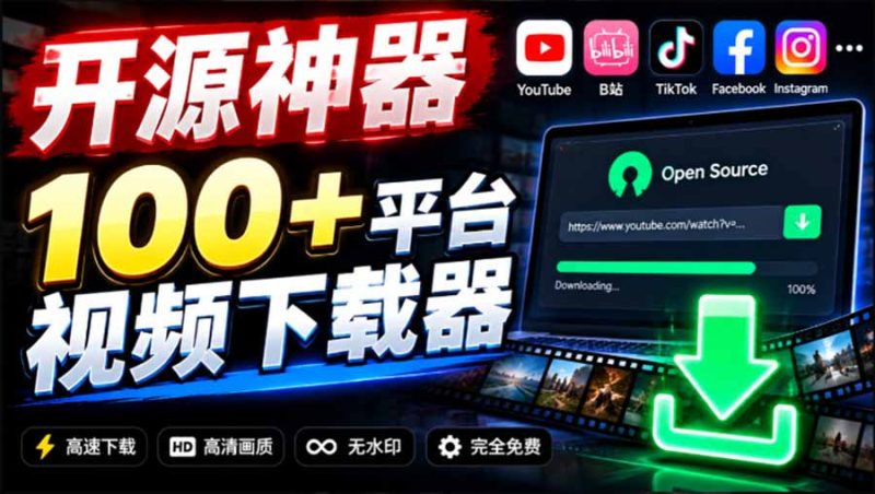 YouTube、B站超100+平台视频免费下载, 超级好用,多平台免费开源热门视频下载器 ytDownloader-初遇资源网