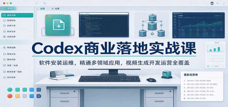 Codex商业落地实战课:软件安装运维,精通多领域应用,视频生成开发运营全覆盖-初遇资源网