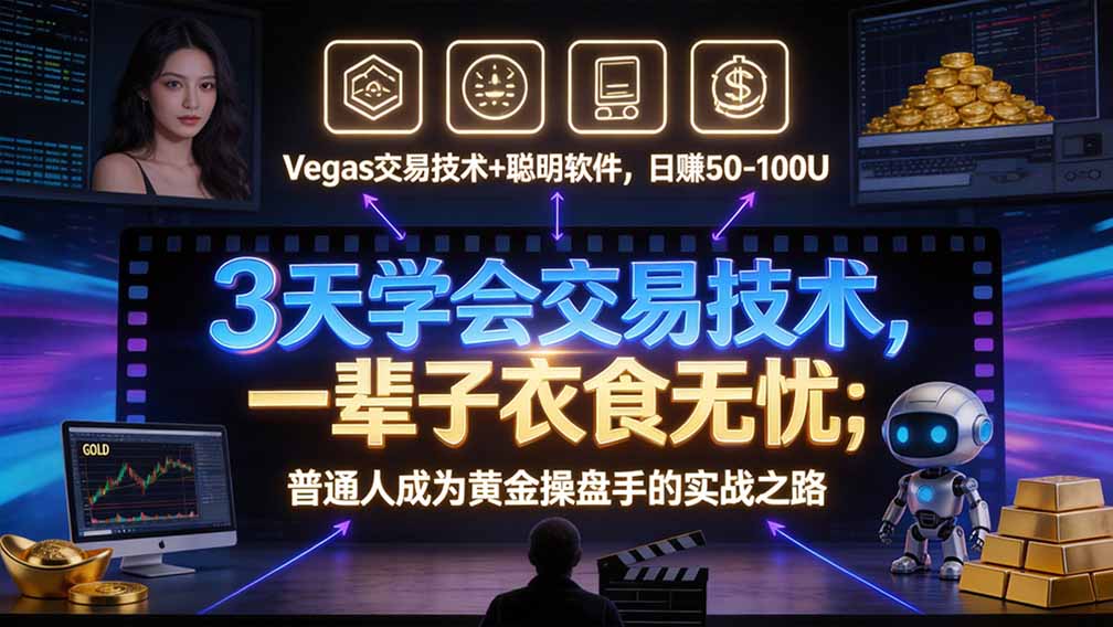 “顺势而为交易系统”3天学会交易技术，聪明软件辅助，小白也能看懂趋势交易，日入30-100U,长期稳定 - 中创网