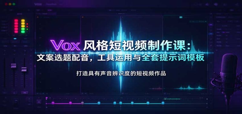 Vox风格短视频制作课:文案选题配音,工具运用与全套提示词模板-初遇资源网