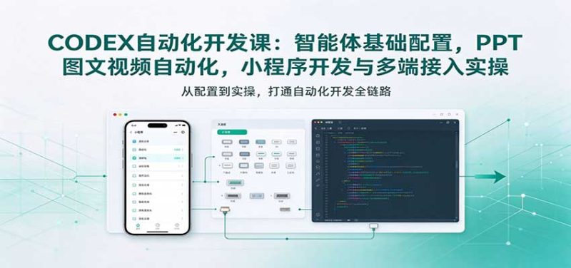 CODEX自动化开发课：智能体基础配置，PPT图文视频自动化，小程序开发与多端接入实操-初遇资源网