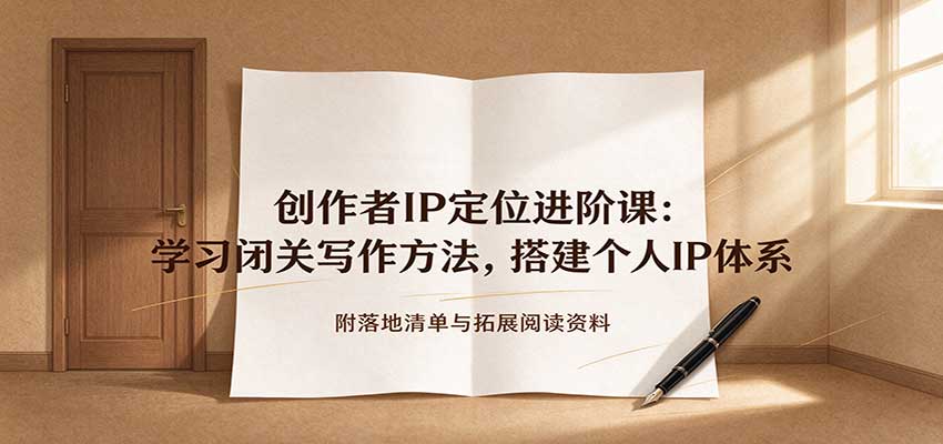 创作者IP定位进阶课：学习闭关写作方法，搭建个人IP体系，附落地清单与拓展阅读资料 - 福缘网