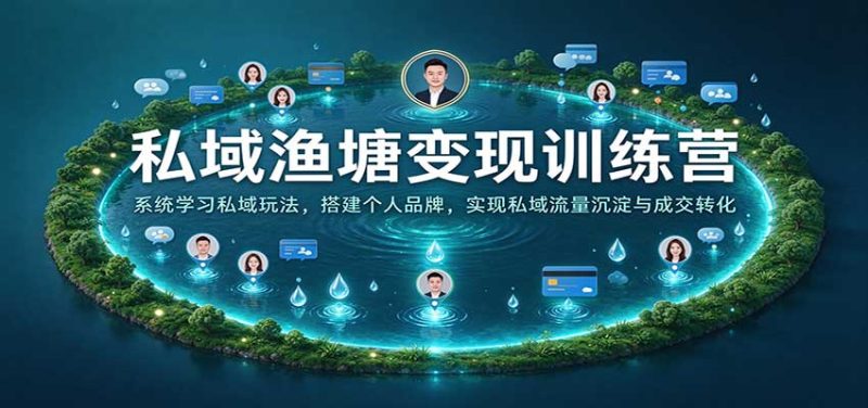 私域渔塘变现训练营:系统学习私域玩法,搭建个人品牌,实现私域流量沉淀与成交转化-初遇资源网